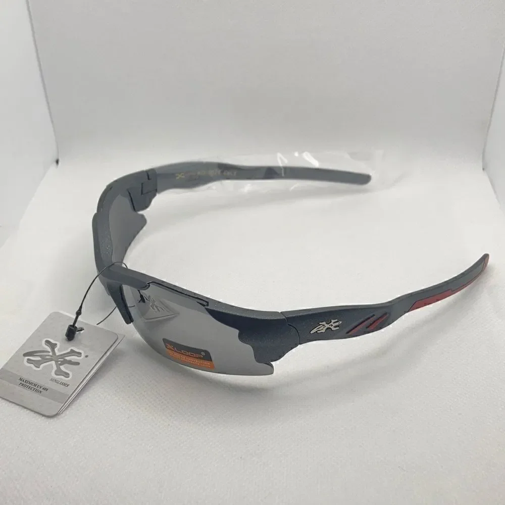 X-Loop Kids Boys Sport Wrap Semi Rimless Mirrored Lens Sunglasses